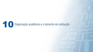 50
Organização acadêmica e o tamanho da instituição
10
 