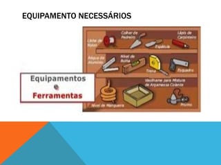 EQUIPAMENTO NECESSÁRIOS
 