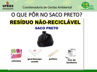 O QUE PÔR NO SACO PRETO?
 