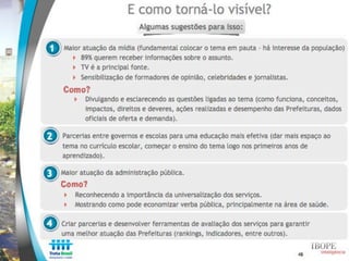 Estudo Trata Brasil: Percepção sobre saneamento - IBOPE