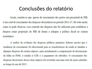 Conclusões do relatório
 