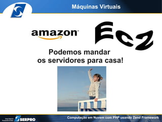 Máquinas Virtuais




   Podemos mandar
os servidores para casa!




        Computação em Nuvem com PHP usando Zend Framework
 
