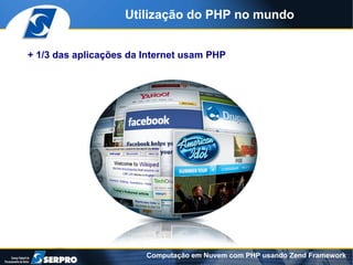 Utilização do PHP no mundo


+ 1/3 das aplicações da Internet usam PHP




                        Computação em Nuvem com PHP usando Zend Framework
 