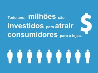 Todo ano, milhões são
investidos para atrair
consumidores para a lojas.
 