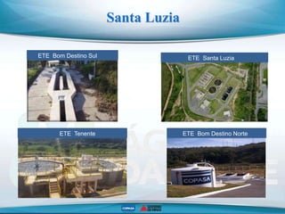 Santa Luzia
ETE Tenente
ETE Santa Luzia
ETE Bom Destino Norte
ETE Bom Destino Sul
 