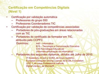 Certificação de Competências TIC