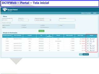 DCTFWeb – Portal – Tela inicial
 