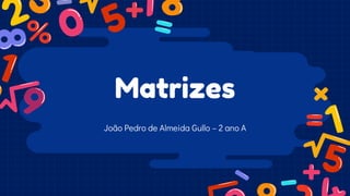 Matrizes
João Pedro de Almeida Gullo – 2 ano A
 