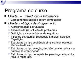 Recursos disponíveis Os slides apresentados em aula, enunciado dos trabalhos, divulgação das notas das avaliações e informes ficarão disponíveis para acesso em  moodle.rojas.pro.br   Fundamentos da Computação TODOS os alunos devem se cadastrar neste site para poder acompanhar as atividades da disciplina; A disciplina dispõe de monitores para auxiliar em suas dúvidas; Os alunos poderão elaborar seus exercícios no LABIME 6º. O professor poderá sanar as eventuais dúvidas no horário normal das aulas 