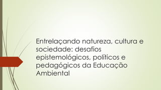 Entrelaçando natureza, cultura e
sociedade: desafios
epistemológicos, políticos e
pedagógicos da Educação
Ambiental
 