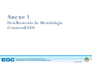 Anexo 1 Detalhamento da Metodologia CommonKADS 