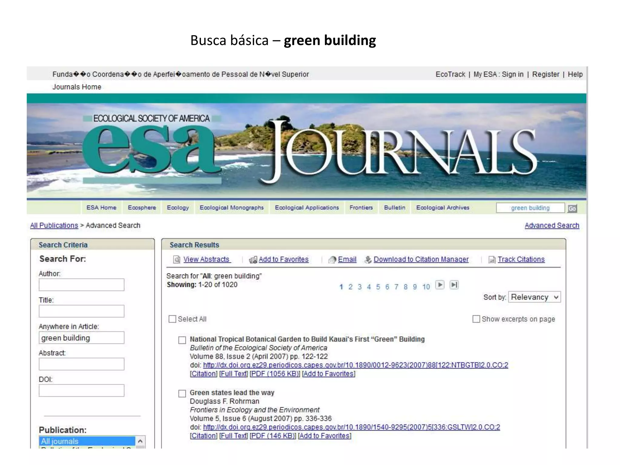 Busca básica – green building
 
