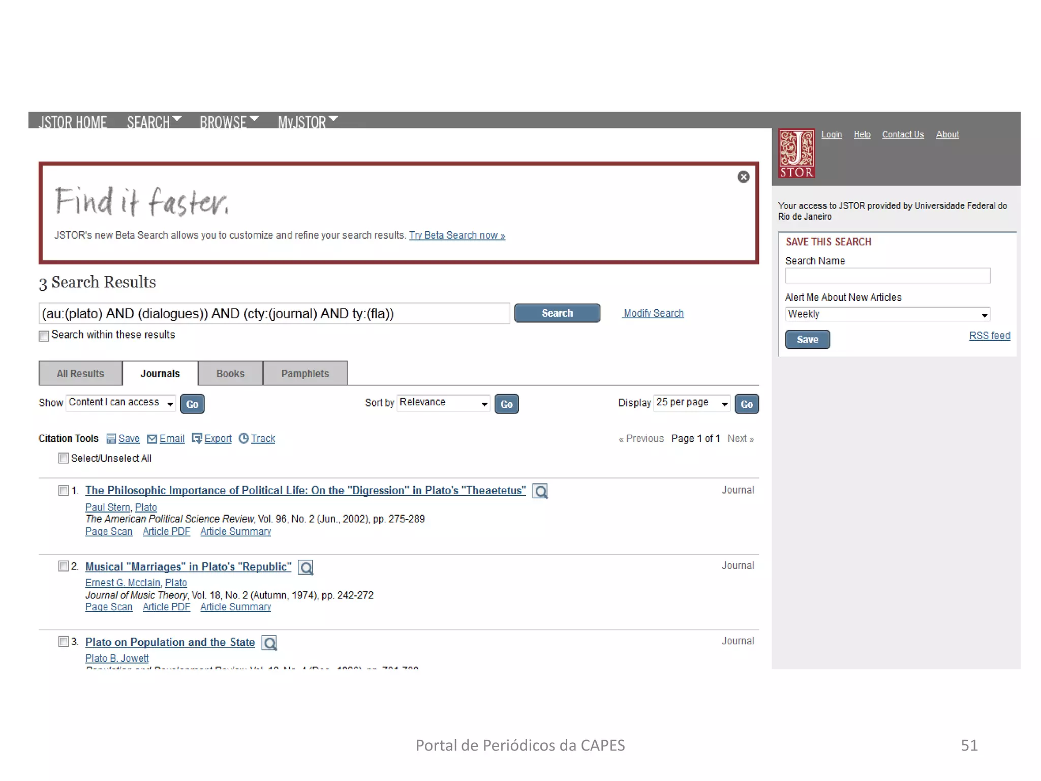 Portal de Periódicos da CAPES 51
 