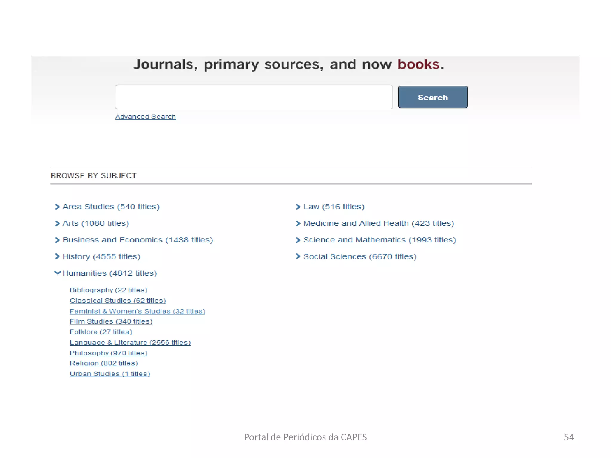 Portal de Periódicos da CAPES 54
 