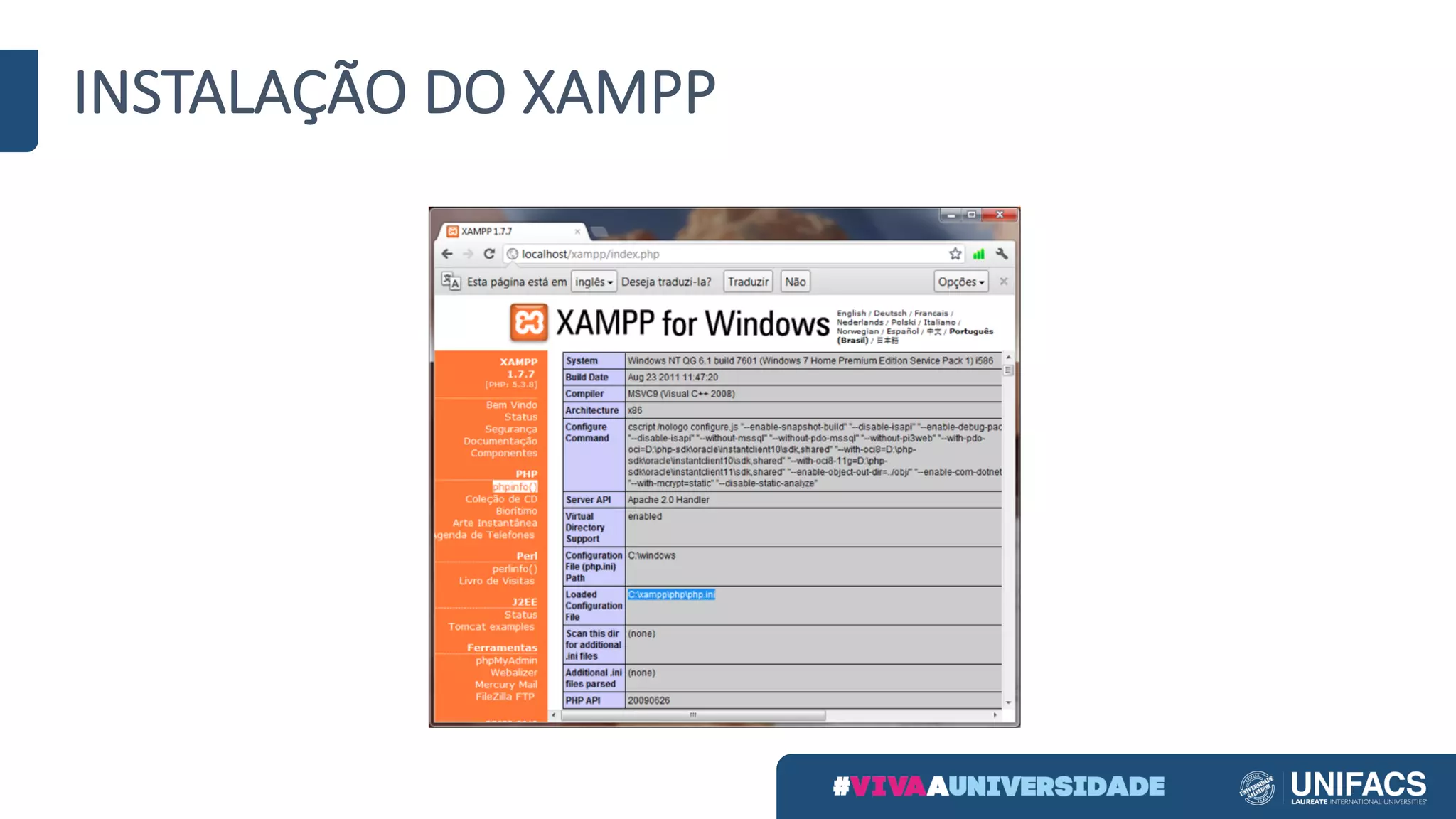 INSTALAÇÃO	DO	XAMPP
 
