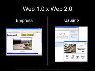 Web 1.0 x Web 2.0 Usuário Empresa 