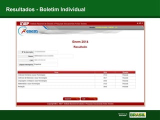Resultados - Boletim Individual
 