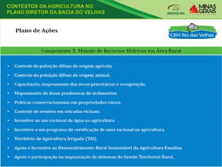 CONTEXTOS DA AGRICULTURA NO
PLANO DIRETOR DA BACIA DO VELHAS
 