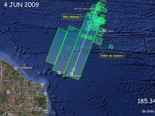 780 Km Pallet de madeira Bóia amarela 4 JUN 2009 185.349 Km 2 de área coberta 