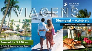 Diamond – 9.540 PTS 
Prêmio: Um Cruzeiro de Luxo 
Emerald – 3.780 PTS 
Prêmio: 3 dias em um belo Resort 
 