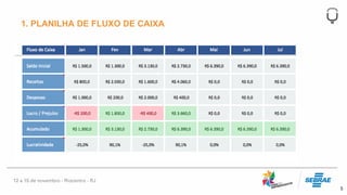 5
1. PLANILHA DE FLUXO DE CAIXA
 