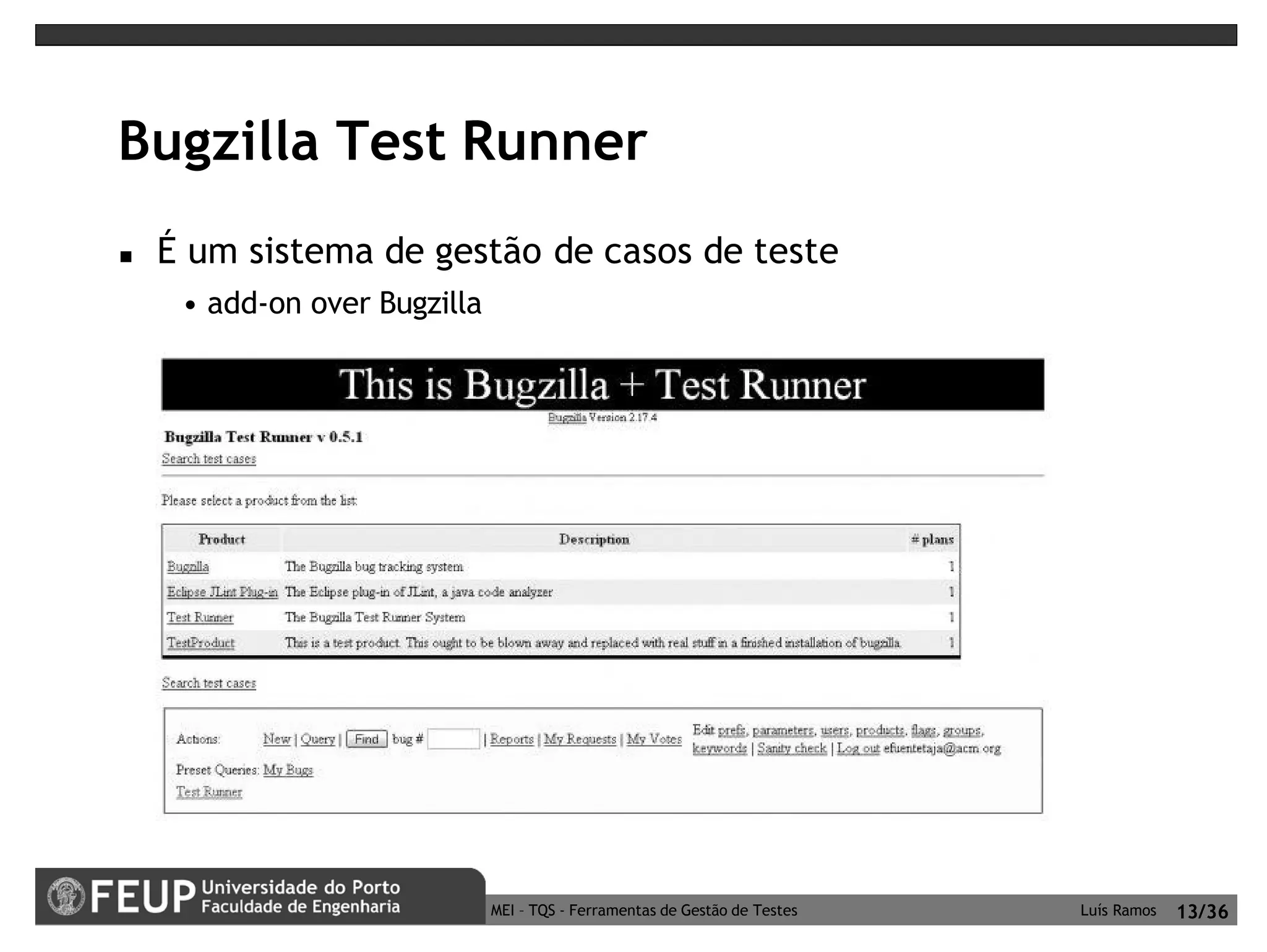 Ferramentas de Gestão de Testes