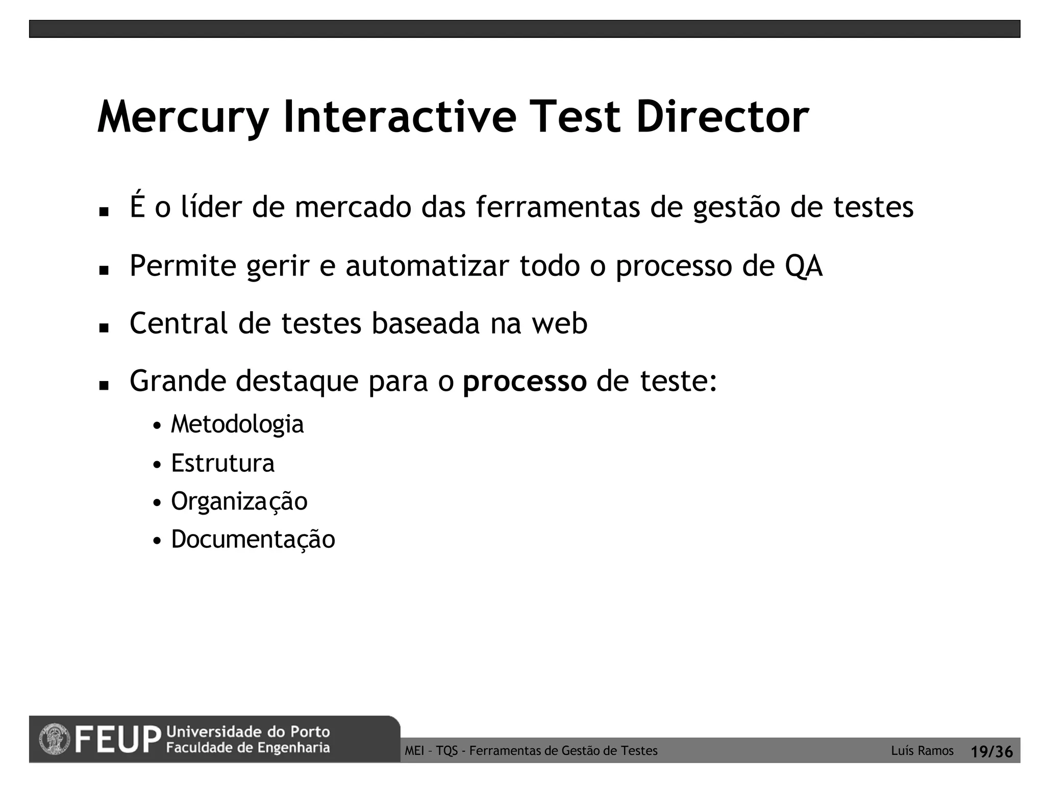 Ferramentas de Gestão de Testes