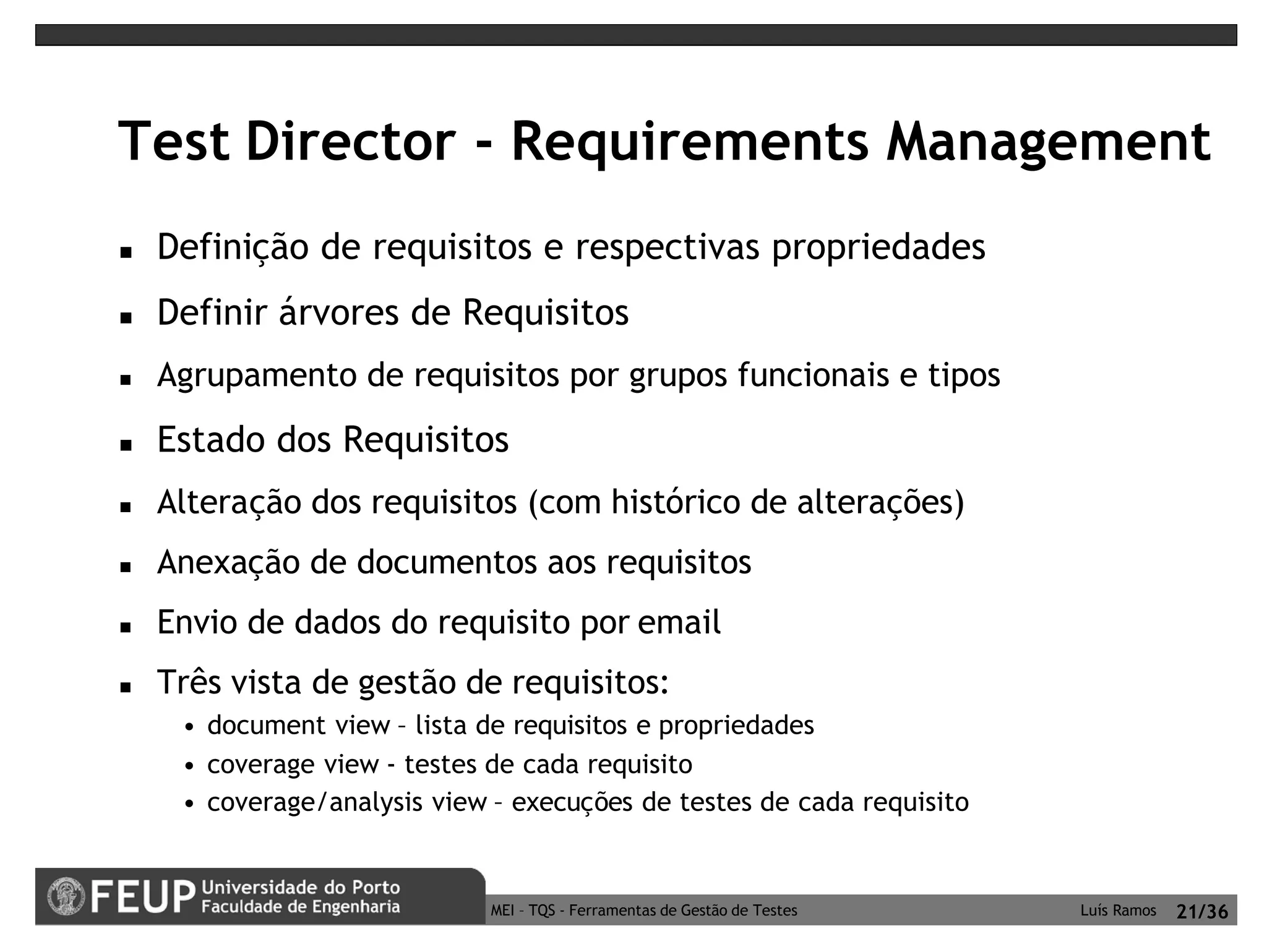Ferramentas de Gestão de Testes