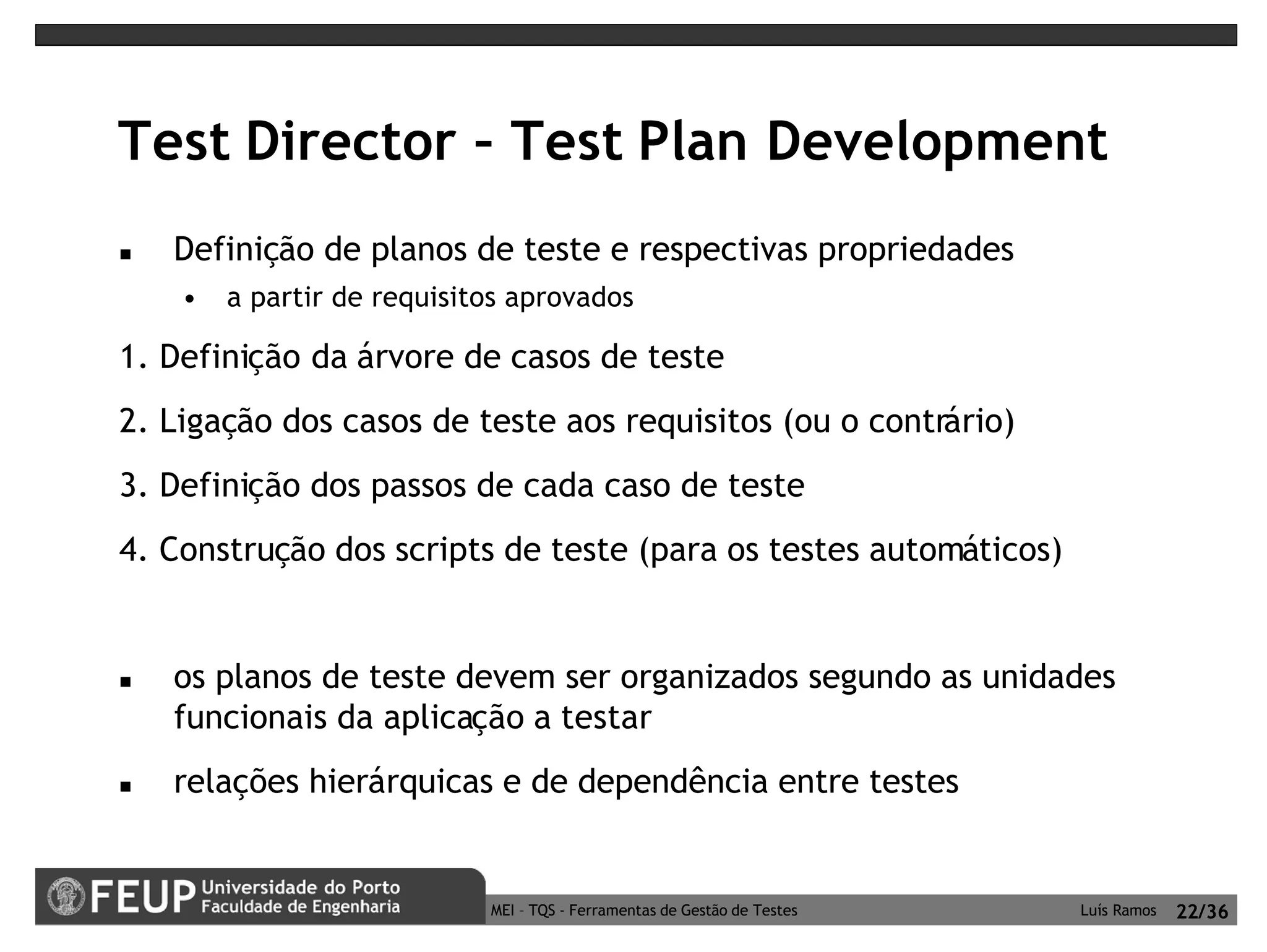 Ferramentas de Gestão de Testes