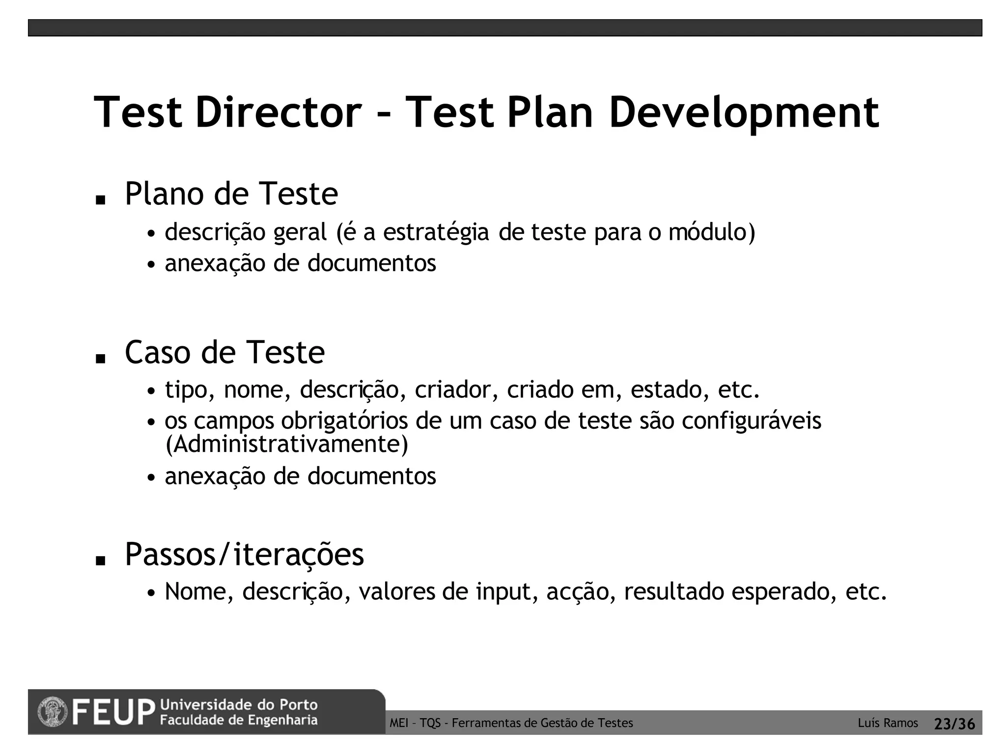 Ferramentas de Gestão de Testes