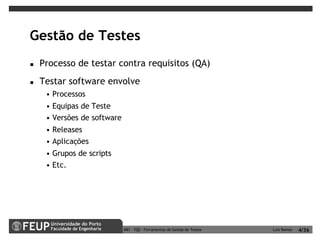 Ferramentas de Gestão de Testes