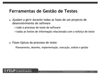 Ferramentas de Gestão de Testes