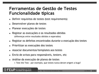 Ferramentas de Gestão de Testes