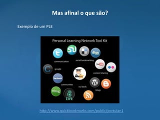 Mas afinal o que são?

Exemplo de um PLE




          http://www.quickbookmarks.com/public/portulan1
 