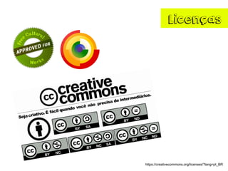 Licenças 
https://creativecommons.org/licenses/?lang=pt_BR  