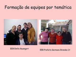 Formação de equipes por temática EEB Emílio Baumgart EEB Prefeito Germano Brandes Jr 
