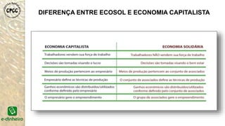 DIFERENÇA ENTRE ECOSOL E ECONOMIA CAPITALISTA
 