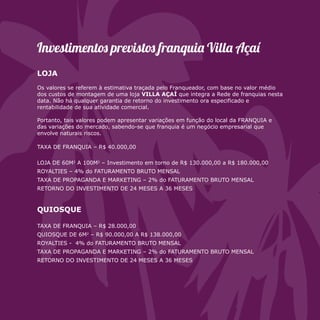 Franquia Villa Açaí