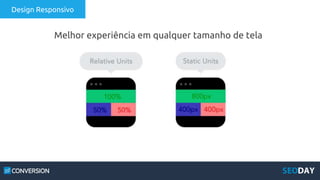 Design Responsivo
Melhor experiência em qualquer tamanho de tela
 