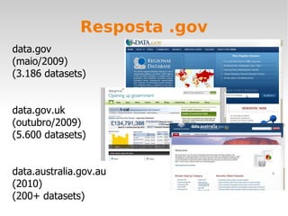 Resposta .gov <ul><ul><li>data.gov  