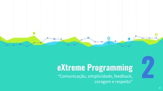 eXtreme Programming
“Comunicação, simplicidade, feedback,
coragem e respeito”
2 17
 