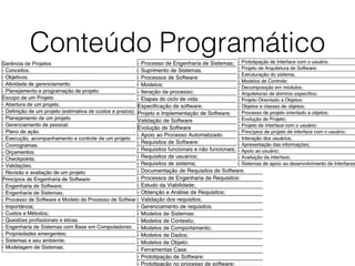 Conteúdo Programático
 