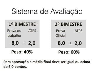 Sistema de Avaliação
 