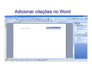 Adicionar citações no Word
 
