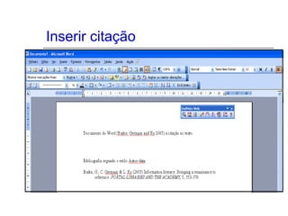 Inserir citação
 