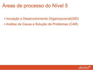 Áreas de processo do Nível 5 Inovação e Desenvolvimento Organizacional(OID) Análise de Causa e Solução de Problemas (CAR) 