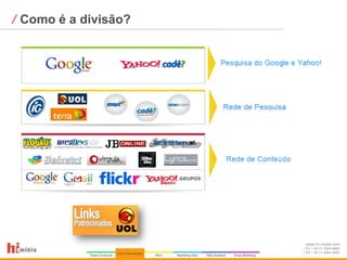 ⁄ Como é a divisão?




                      www.hi-midia.com
                      RJ + 55 21 2244-8888
                      SP + 55 11 4063-2650
 