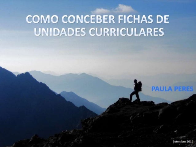 Como Conceber Fichas de Unidades Curriculares