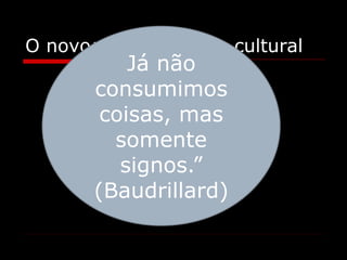 O novo: um problema cultural

Já não
consumimos
coisas, mas
somente
signos.”
(Baudrillard)

 