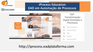 iProcess Education
EAD em Automação de Processos
http://iprocess.eadplataforma.com
 